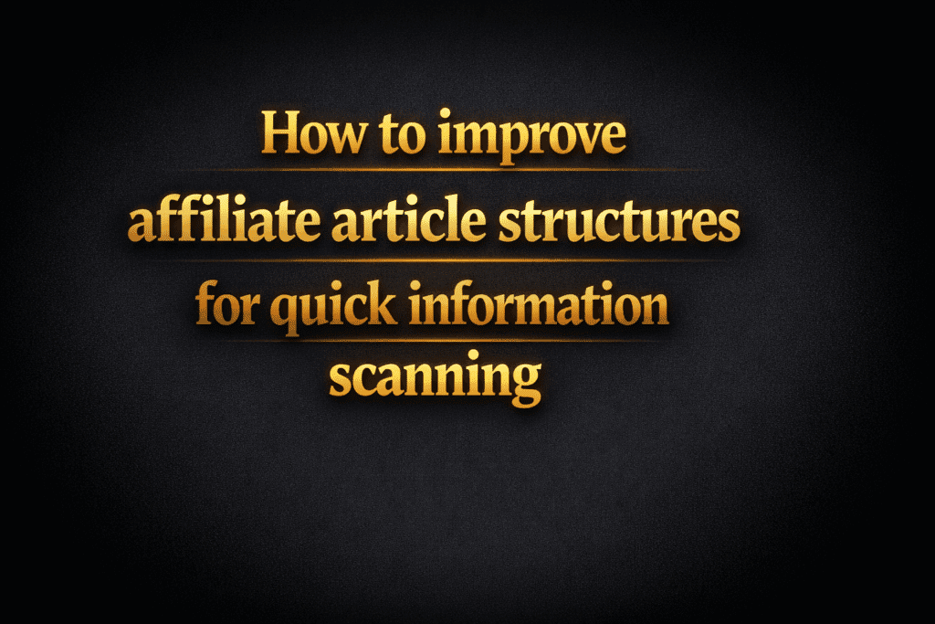 How to improve affiliate article structures for quick information scanning