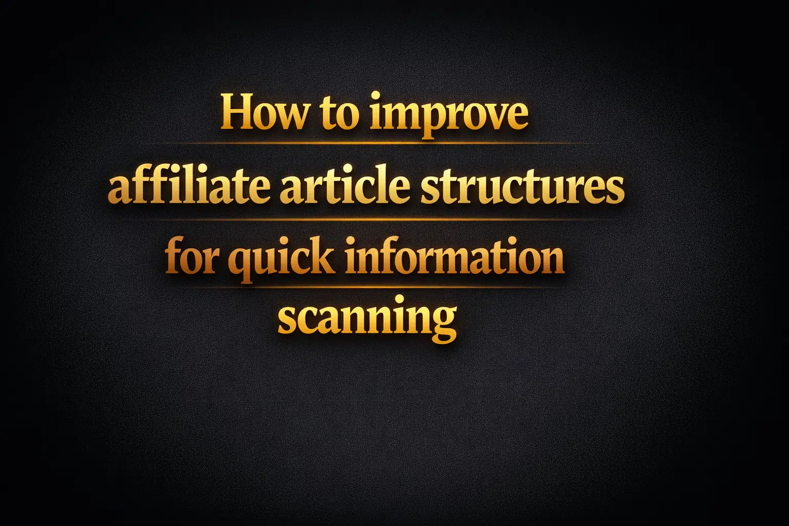 How to improve affiliate article structures for quick information scanning