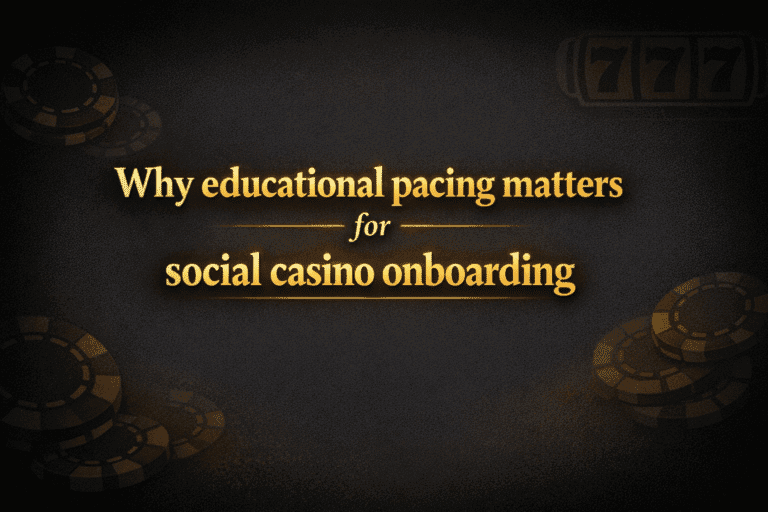 Why educational pacing matters for social casino onboarding