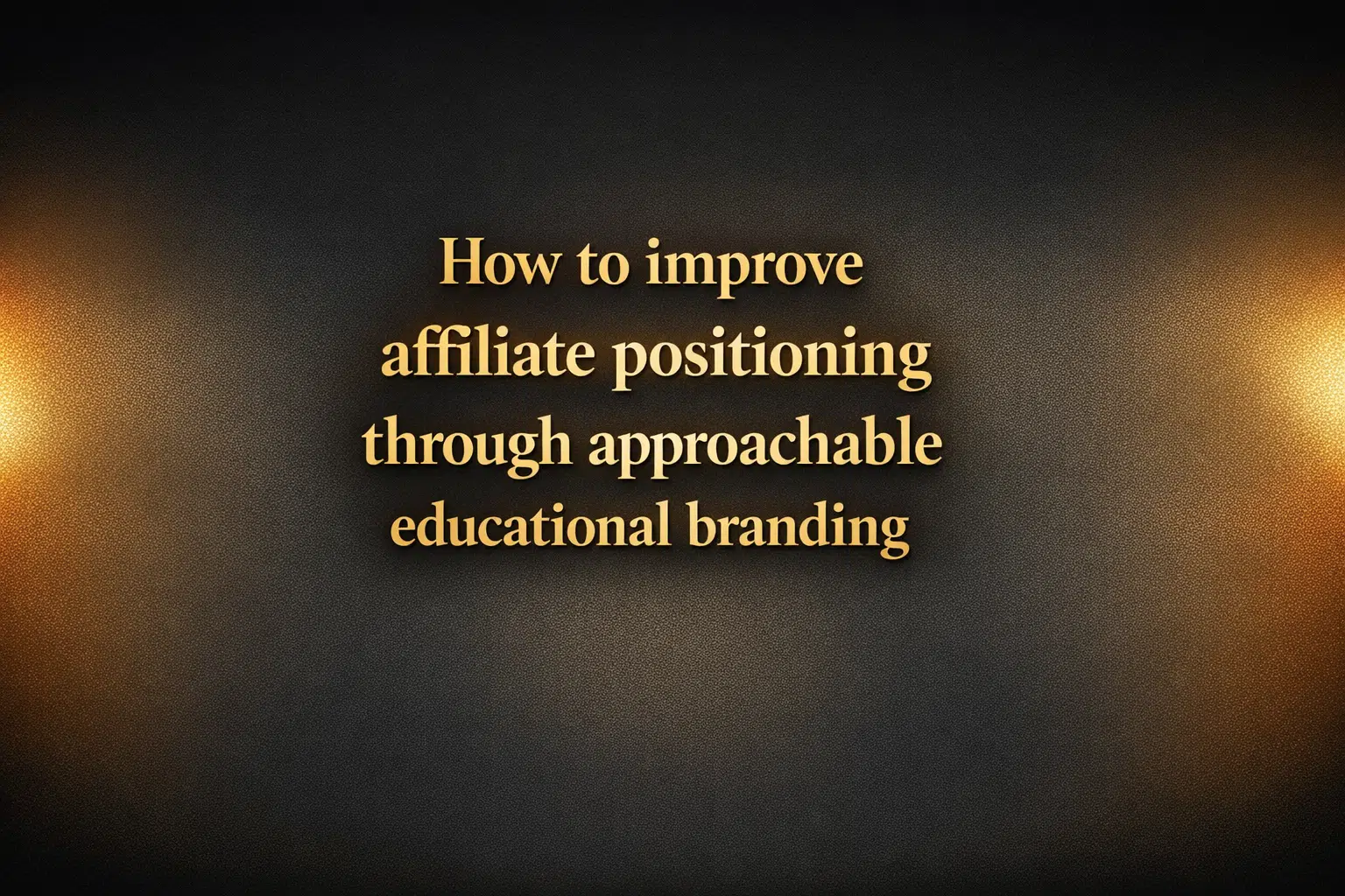How to improve affiliate positioning through approachable educational branding