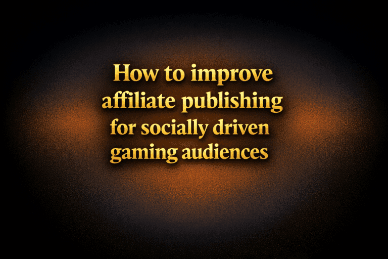 How to improve affiliate publishing for socially driven gaming audiences