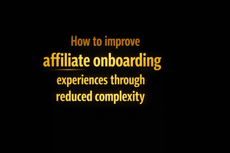 How to improve affiliate onboarding experiences through reduced complexity