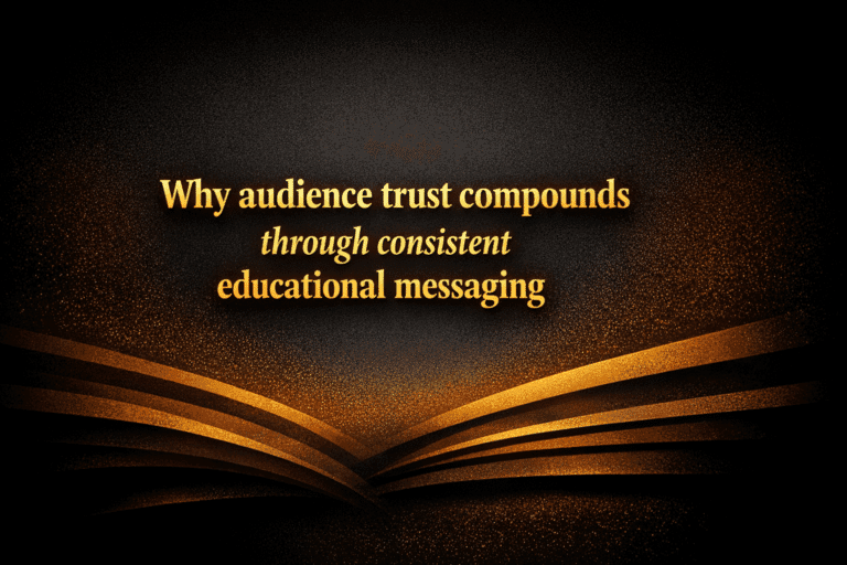 Why audience trust compounds through consistent educational messaging