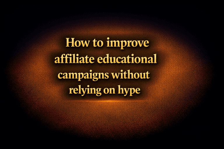 How to improve affiliate educational campaigns without relying on hype