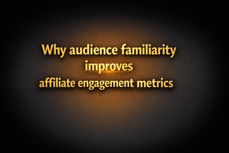 Why audience familiarity improves affiliate engagement metrics