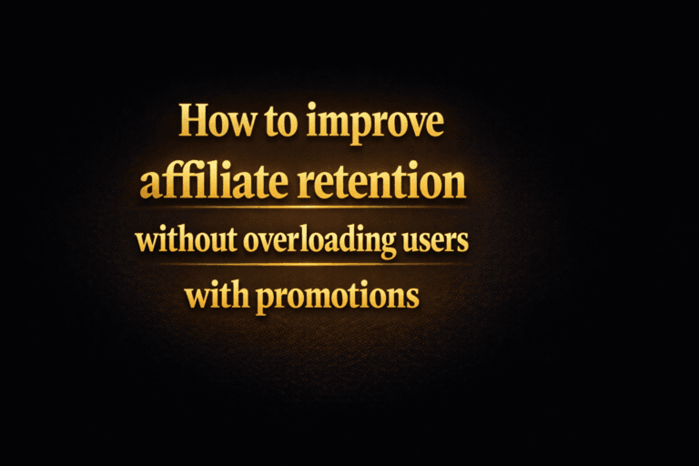 How to improve affiliate retention without overloading users with promotions