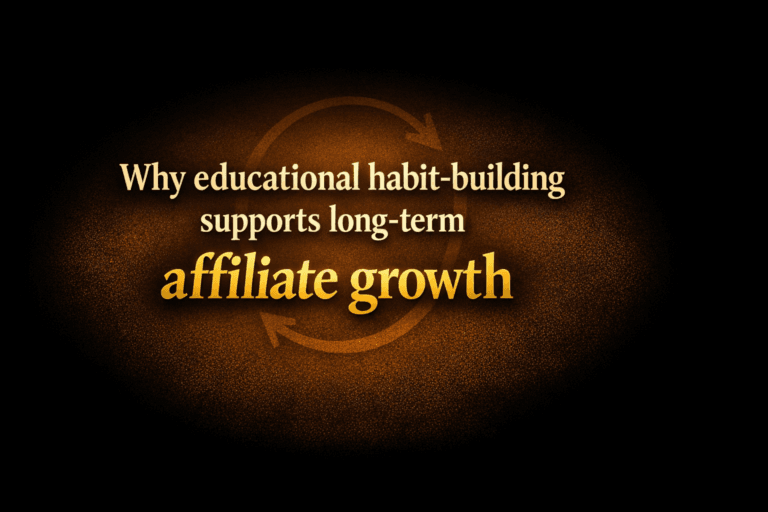 Why educational habit-building supports long-term affiliate growth