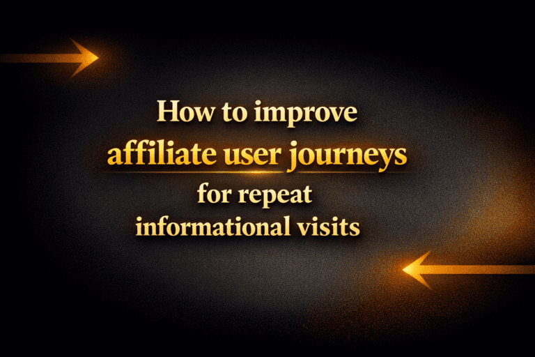 How to improve affiliate user journeys for repeat informational visits