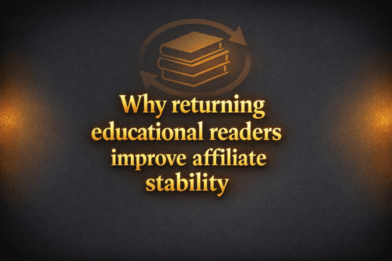 Why returning educational readers improve affiliate stability