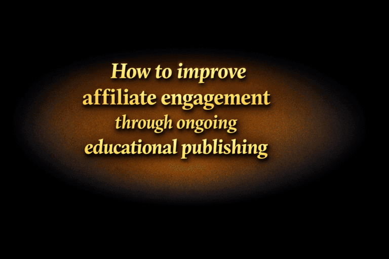 How to improve affiliate engagement through ongoing educational publishing