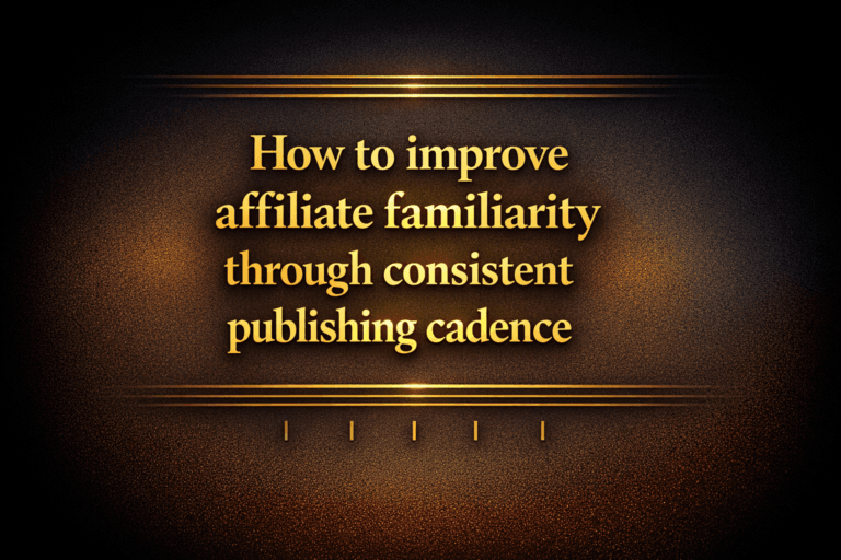 How to improve affiliate familiarity through consistent publishing cadence
