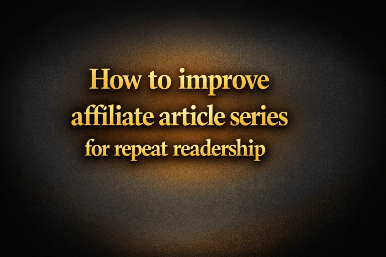 How to improve affiliate article series for repeat readership