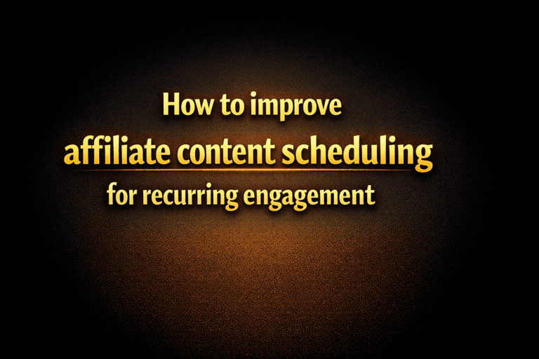How to improve affiliate content scheduling for recurring engagement