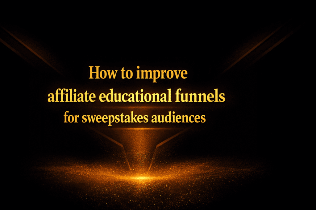 How to improve affiliate educational funnels for sweepstakes audiences