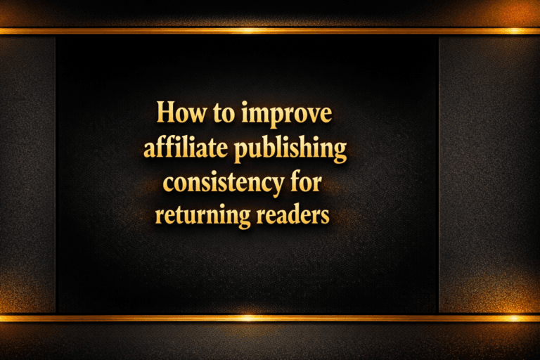 How to improve affiliate publishing consistency for returning readers