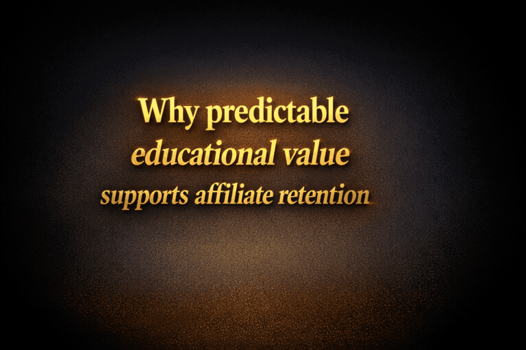Why predictable educational value supports affiliate retention