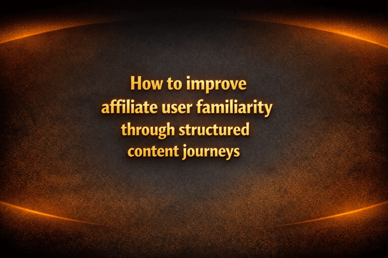 How to improve affiliate user familiarity through structured content journeys