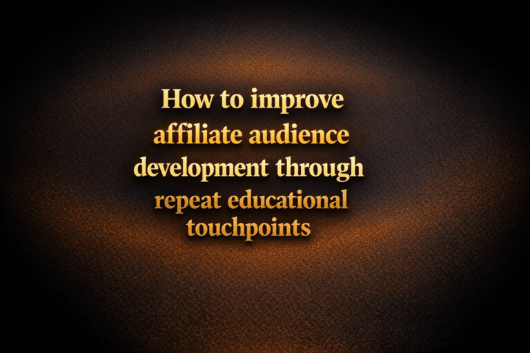 How to improve affiliate audience development through repeat educational touchpoints