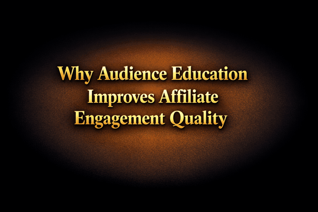 Why audience education improves affiliate engagement quality