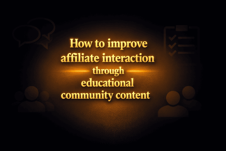 How to improve affiliate interaction through educational community content