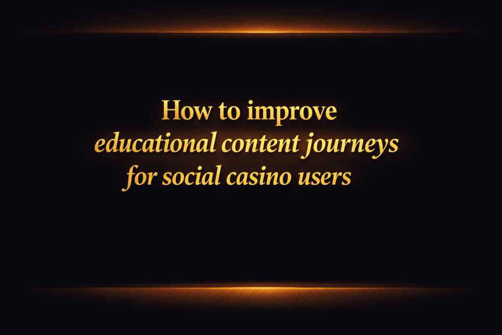 How to improve educational content journeys for social casino users