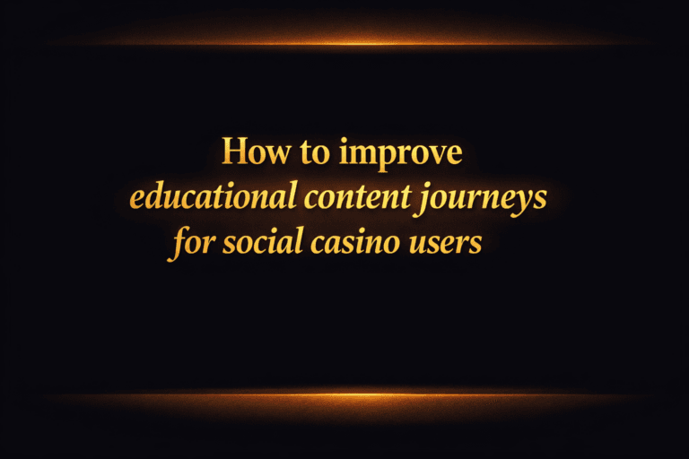 How to improve educational content journeys for social casino users