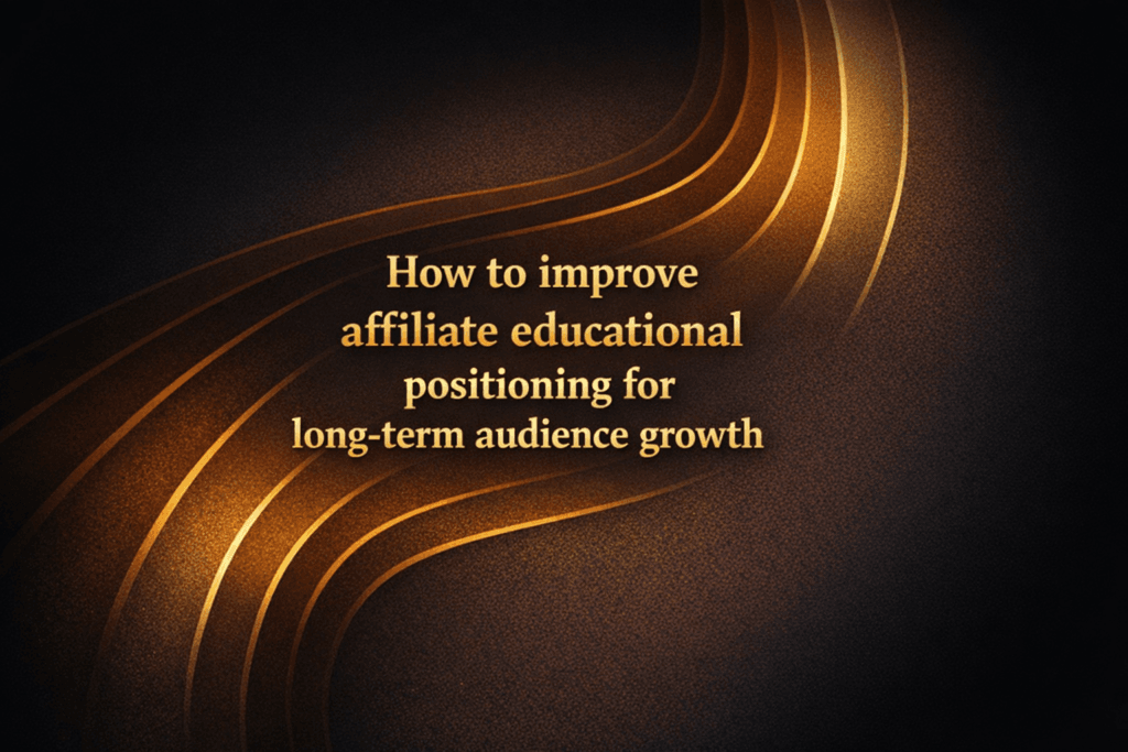 How to improve affiliate educational positioning for long-term audience growth