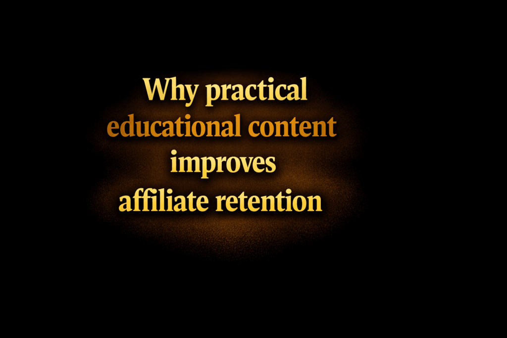 Why practical educational content improves affiliate retention