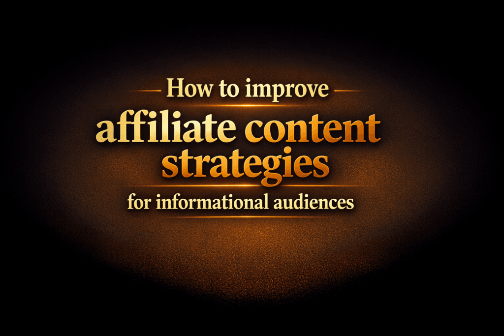 How to improve affiliate content strategies for informational audiences