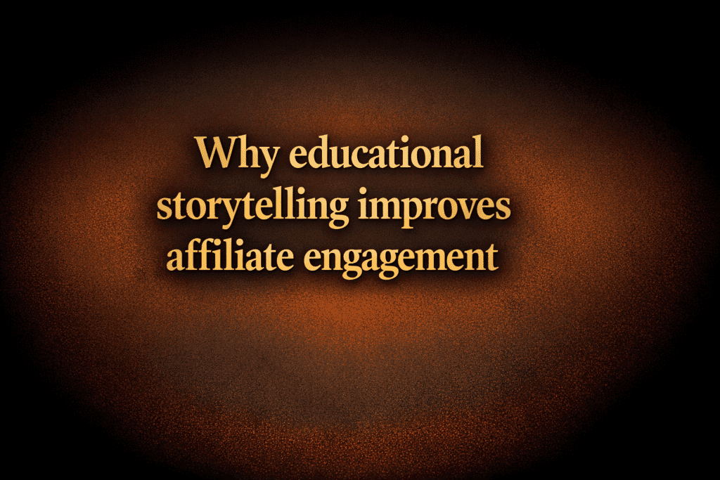 Why educational storytelling improves affiliate engagement
