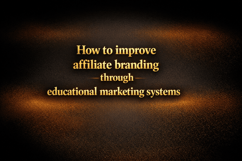 How to improve affiliate branding through educational marketing systems