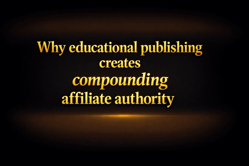 Why educational publishing creates compounding affiliate authority