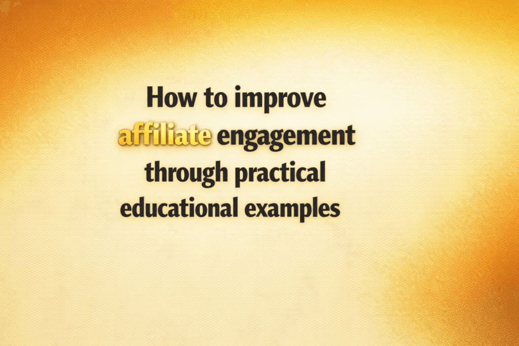 How to improve affiliate engagement through practical educational examples