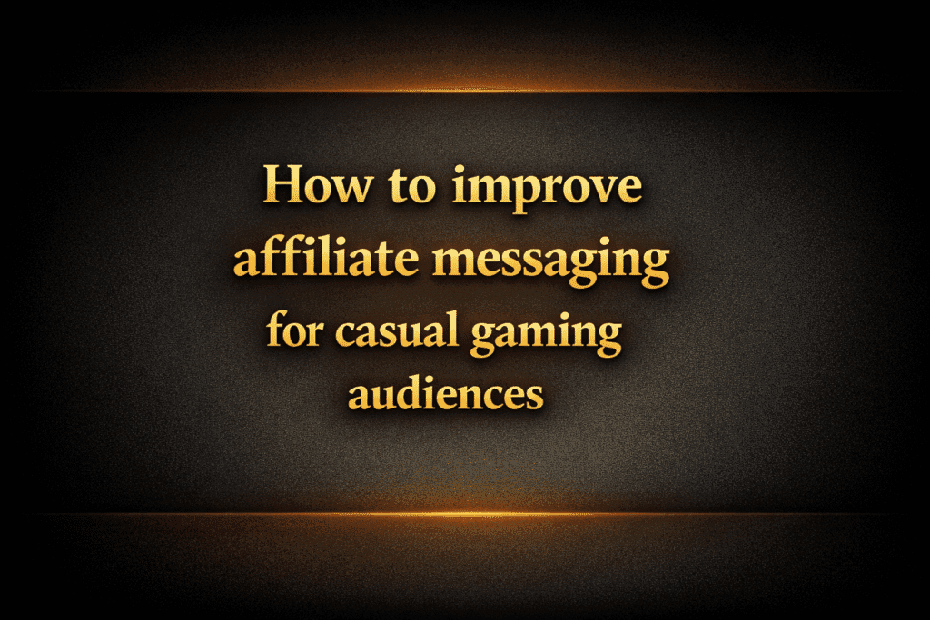 How to improve affiliate messaging for casual gaming audiences