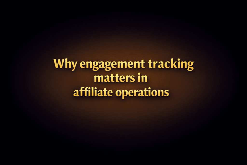 Why engagement tracking matters in affiliate operations