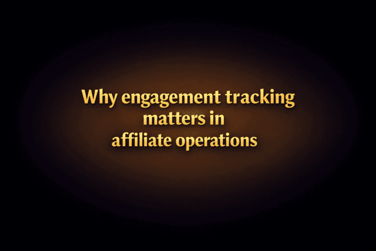 Why engagement tracking matters in affiliate operations