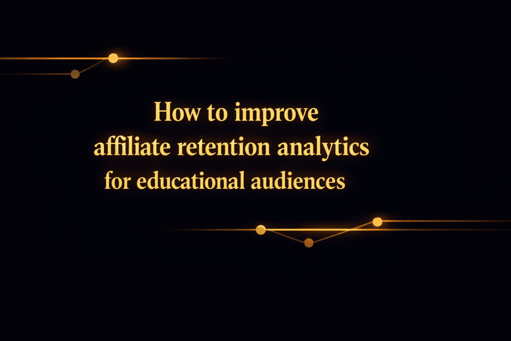 How to improve affiliate retention analytics for educational audiences