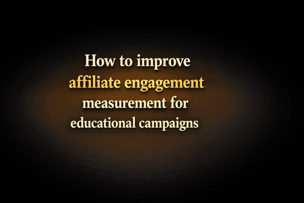 How to improve affiliate engagement measurement for educational campaigns