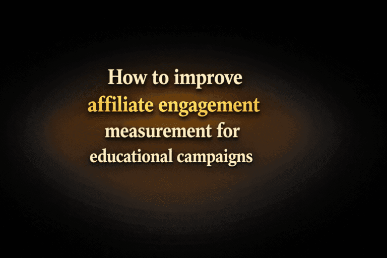 How to improve affiliate engagement measurement for educational campaigns