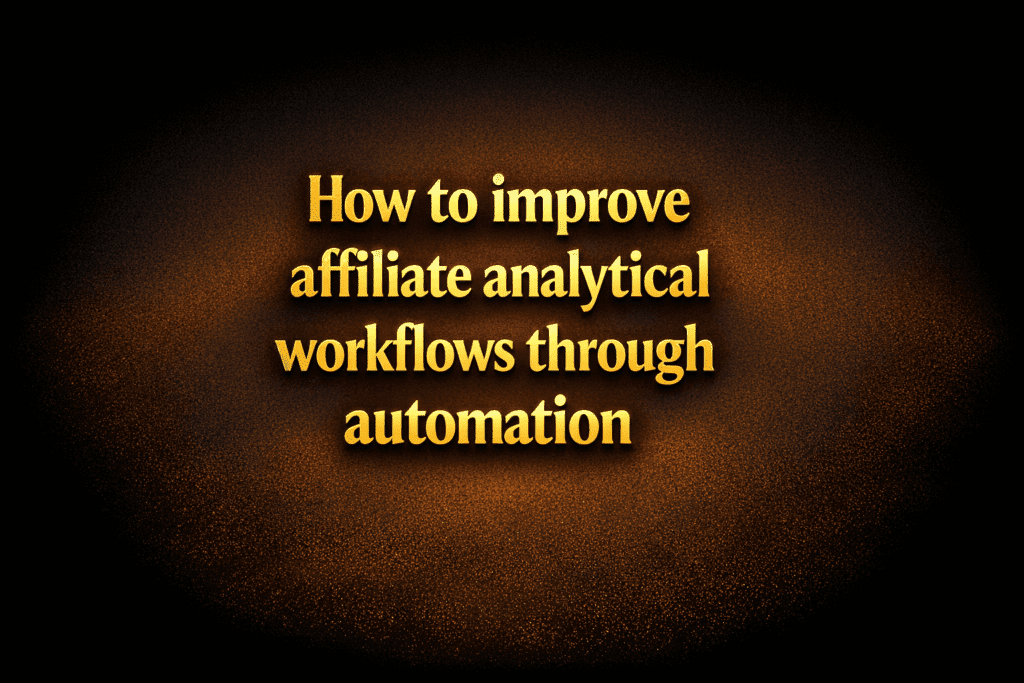 How to improve affiliate analytical workflows through automation