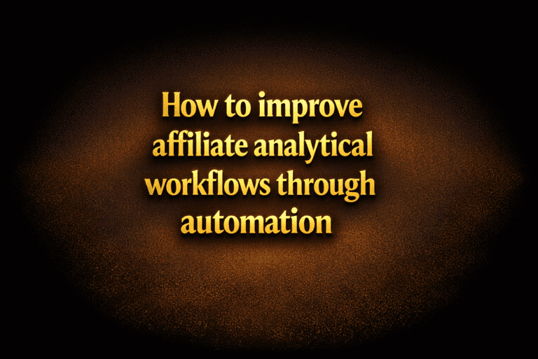 How to improve affiliate analytical workflows through automation