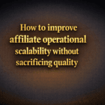 How to improve affiliate operational scalability without sacrificing quality