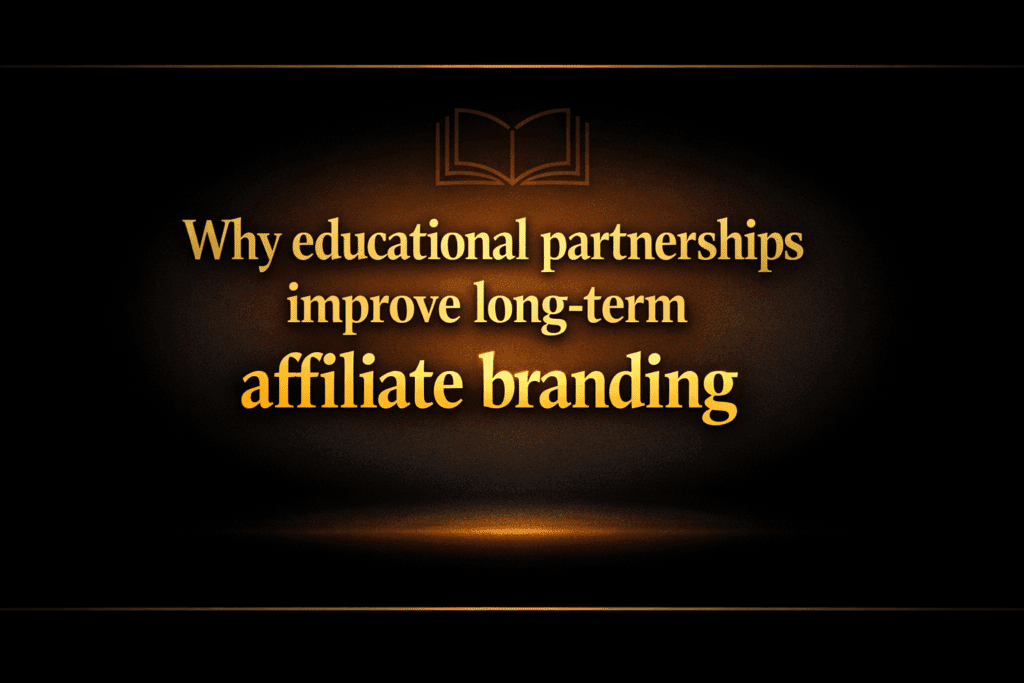 Why educational partnerships improve long-term affiliate branding