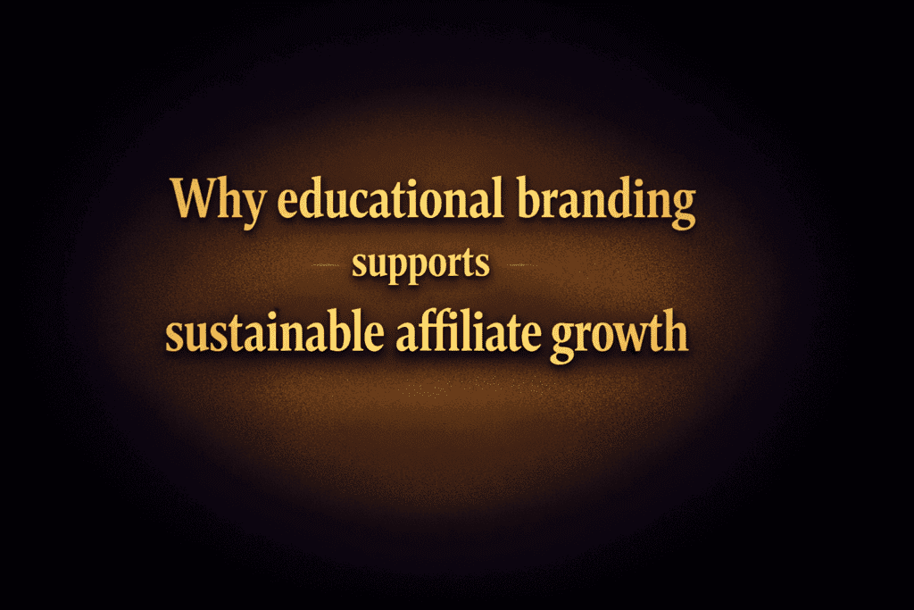 Why educational branding supports sustainable affiliate growth