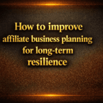How to improve affiliate business planning for long-term resilience