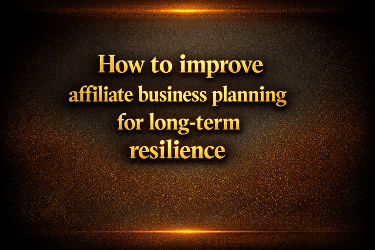 How to improve affiliate business planning for long-term resilience