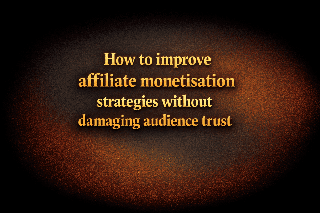 How to improve affiliate monetisation strategies without damaging audience trust