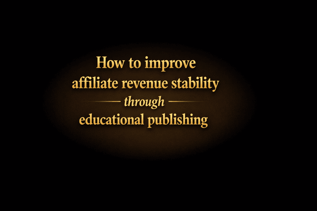 How to improve affiliate revenue stability through educational publishing