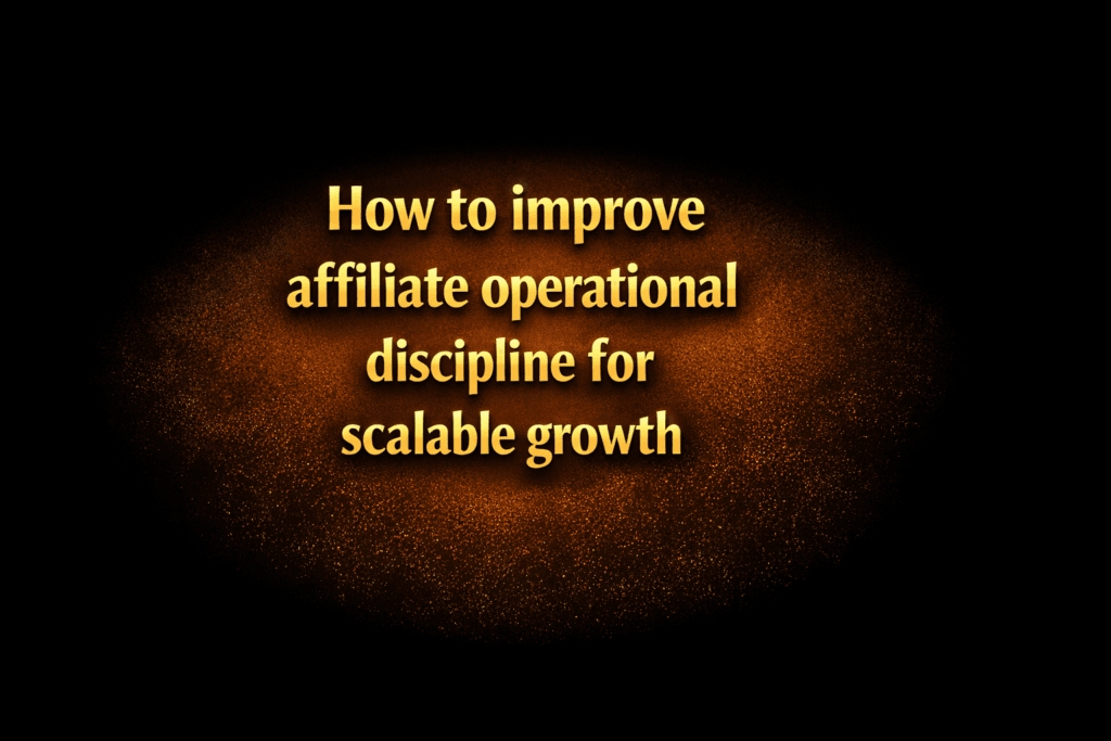How to improve affiliate operational discipline for scalable growth