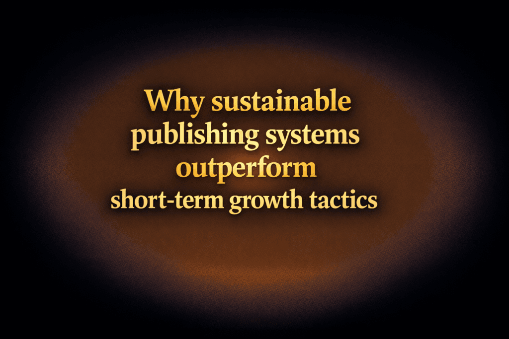 Why sustainable publishing systems outperform short-term growth tactics
